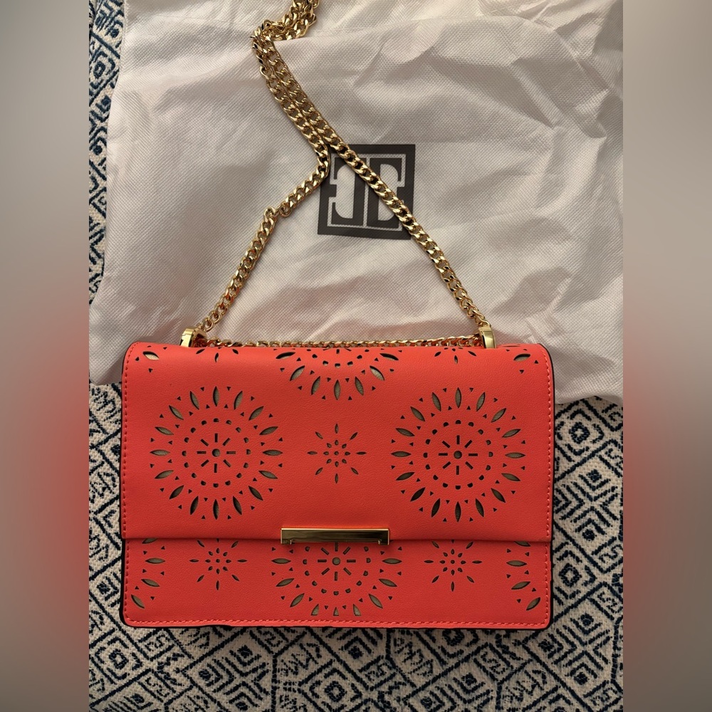 Women's Coral Laser-Cut Chain Shoulder Bag